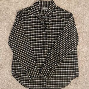 Everlane  Oxford Shirt in Falcon Mini Plaid, Size 4
